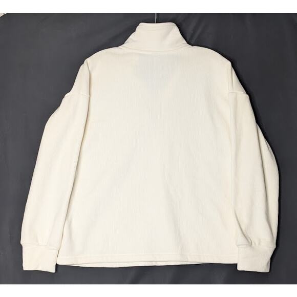 MONDETTA Women's Long Sleeve Corduroy Fleece Pullover Sweater Cream Large - Picture 6 of 7